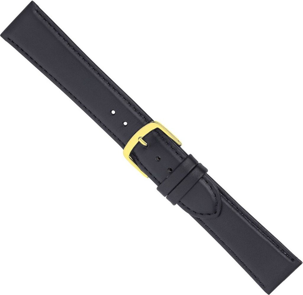 Ersatzband Uhrenarmband Leder Band schwarz 26553G, Stegbreite:20mm