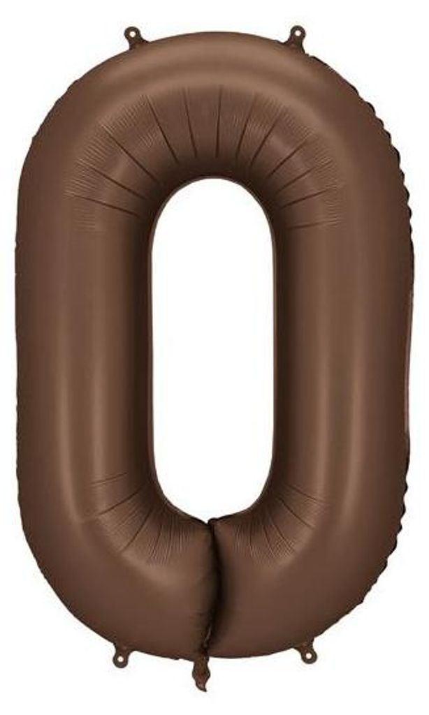 Fóliový balón Číslo "0" - 86 cm, mocca, hnedý, satén Obrázok produktu 