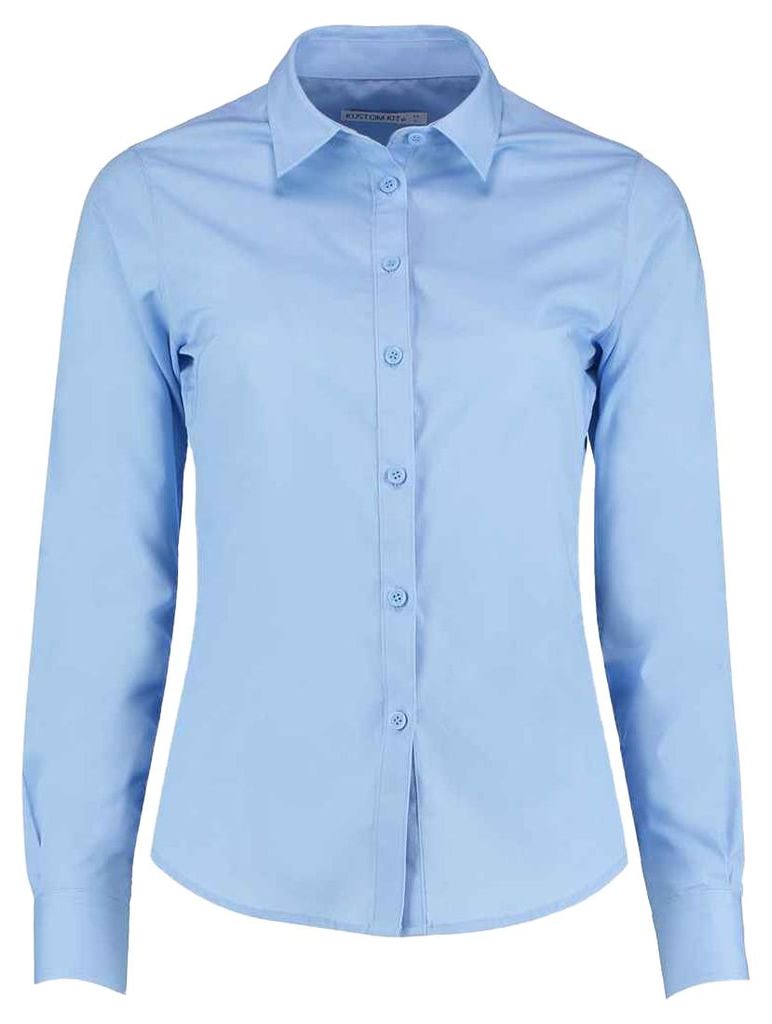 Kustom Kit - Hemd für Damen Langärmlig LT4329 (34 DE) (Hellblau)
