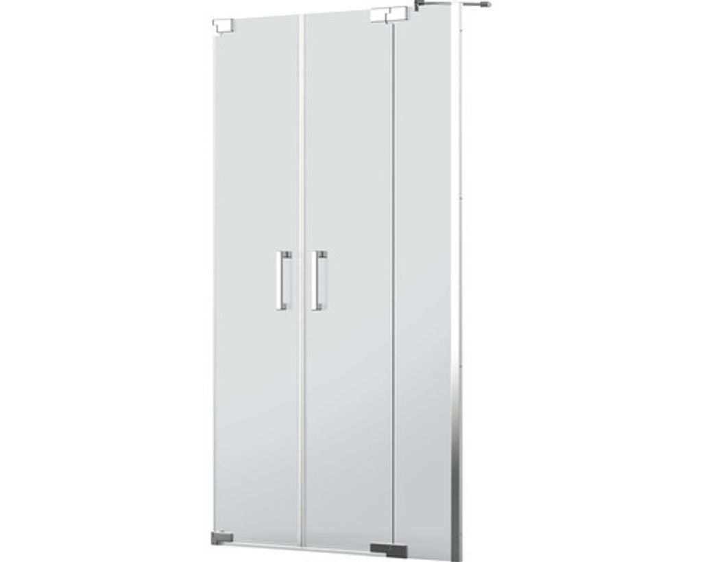 Jungborn Duschtür in Nische SETTE Pendeltür mit Festteil rechts 160 cm Profilfarbe chrom Klarglas mit schmutzabweisende