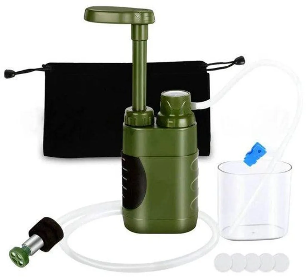 Purificateur d'eau de survie 3000 l vert idéal pour randonnée et trek