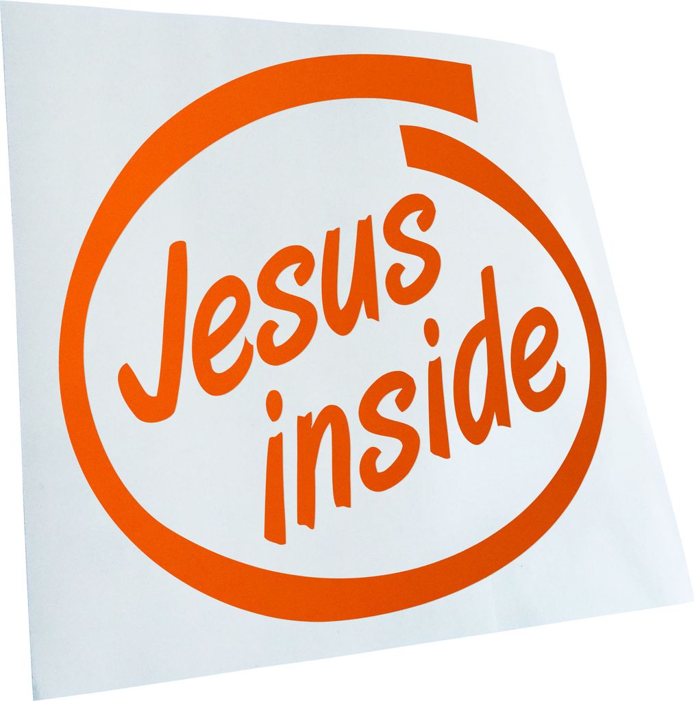 hauptsachebeklebt Kiwistar - Autoaufkleber - Jesus Inside Auto Heckscheibe - Aufkleber für Auto Kfz Fahrrad, LKW, Truck Mofa
