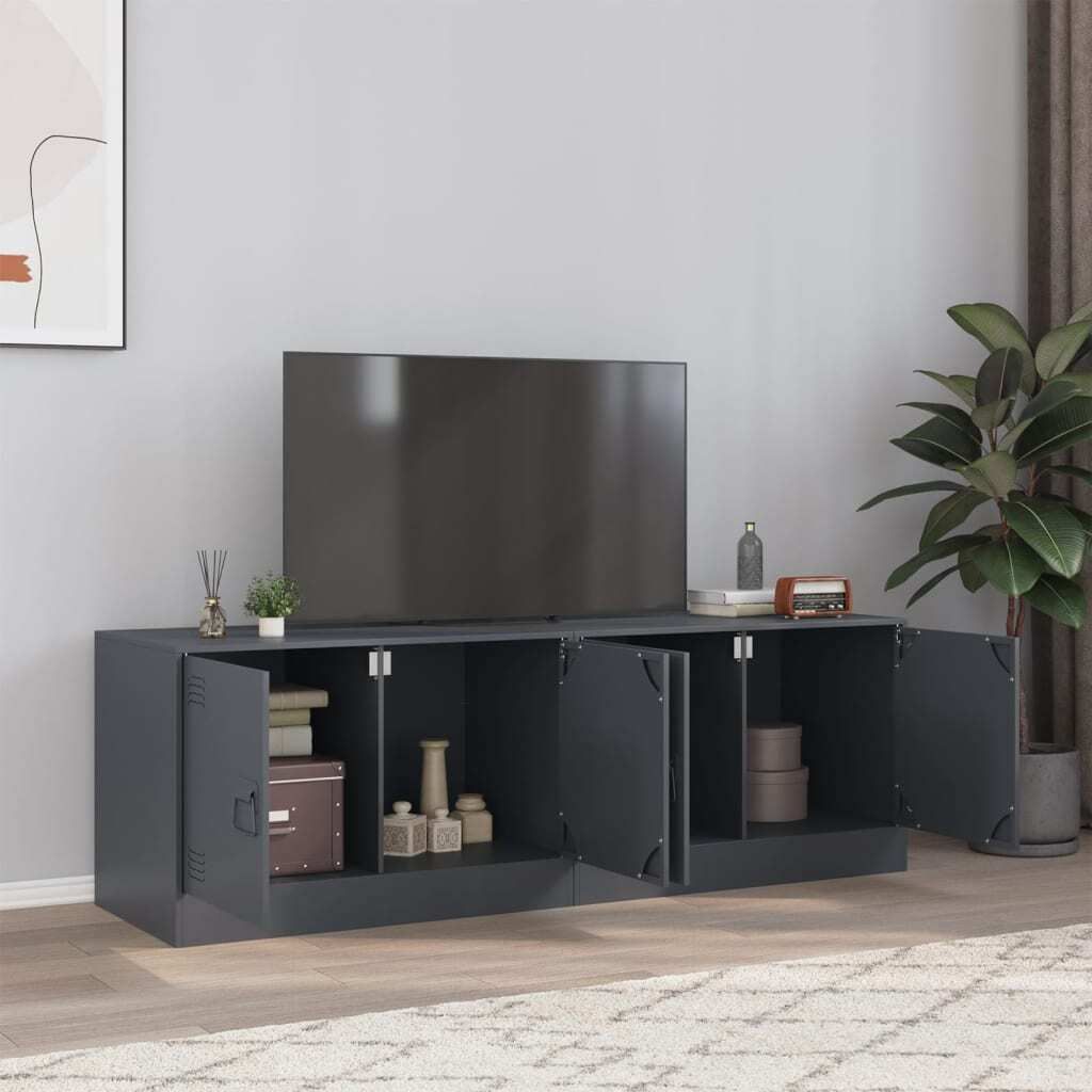 Maison Exclusive - TV-Schränke 2 Stk. Anthrazit 67x39x44 cm Stahl
