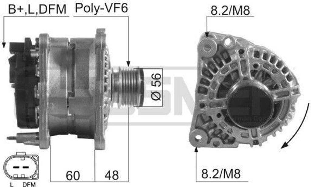 ERA 210231A Lichtmaschine Generator LiMa 90A 14V für VW Golf IV Schrägheck (1J1) POLO (9N) Transporter V Bus (7HB, 7HJ, 7EB, 7EJ, 7EF, 7EG, 7HF, ...