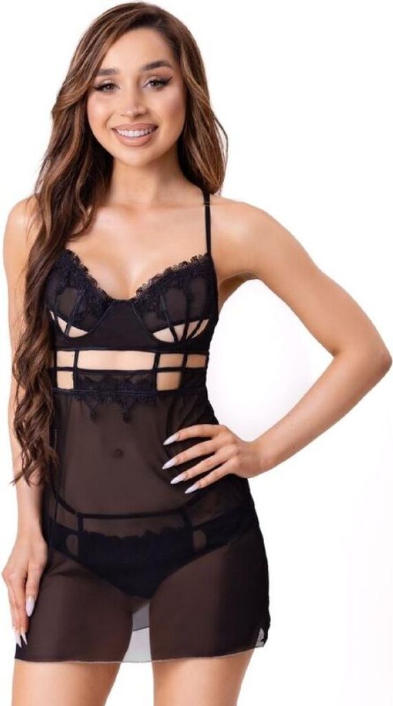 Livco Corsetti Fashion - Maia 20247 Babydoll + Tanga Schwarz S/M