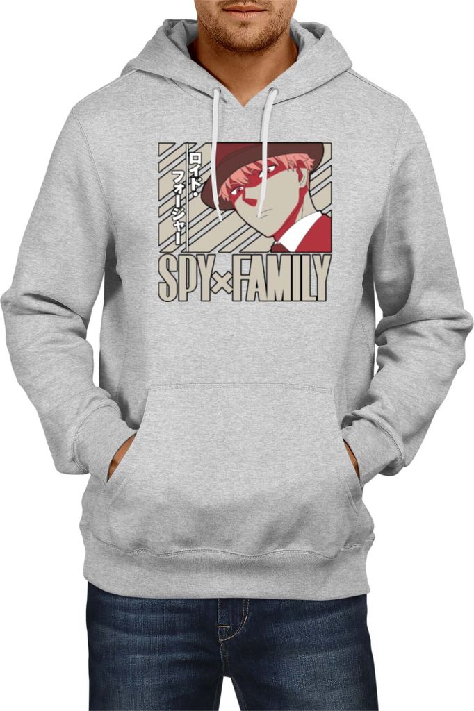 Herren Kapuzenpullover Japan Anime Manga Family Anime X Manga Spy Fan Solo Loid, Man M / Grau