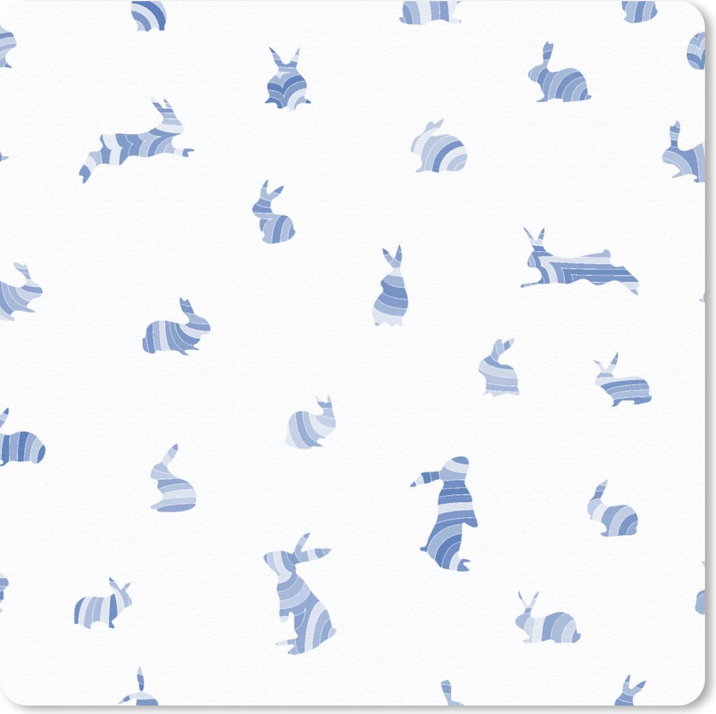 MuchoWow Mauspad Mousepad Kaninchen - Muster - Hase 20x20 cm - Mousepads - Maus Mat - Pad - Mausunterlage - Desk Mat - Bureauartikeln