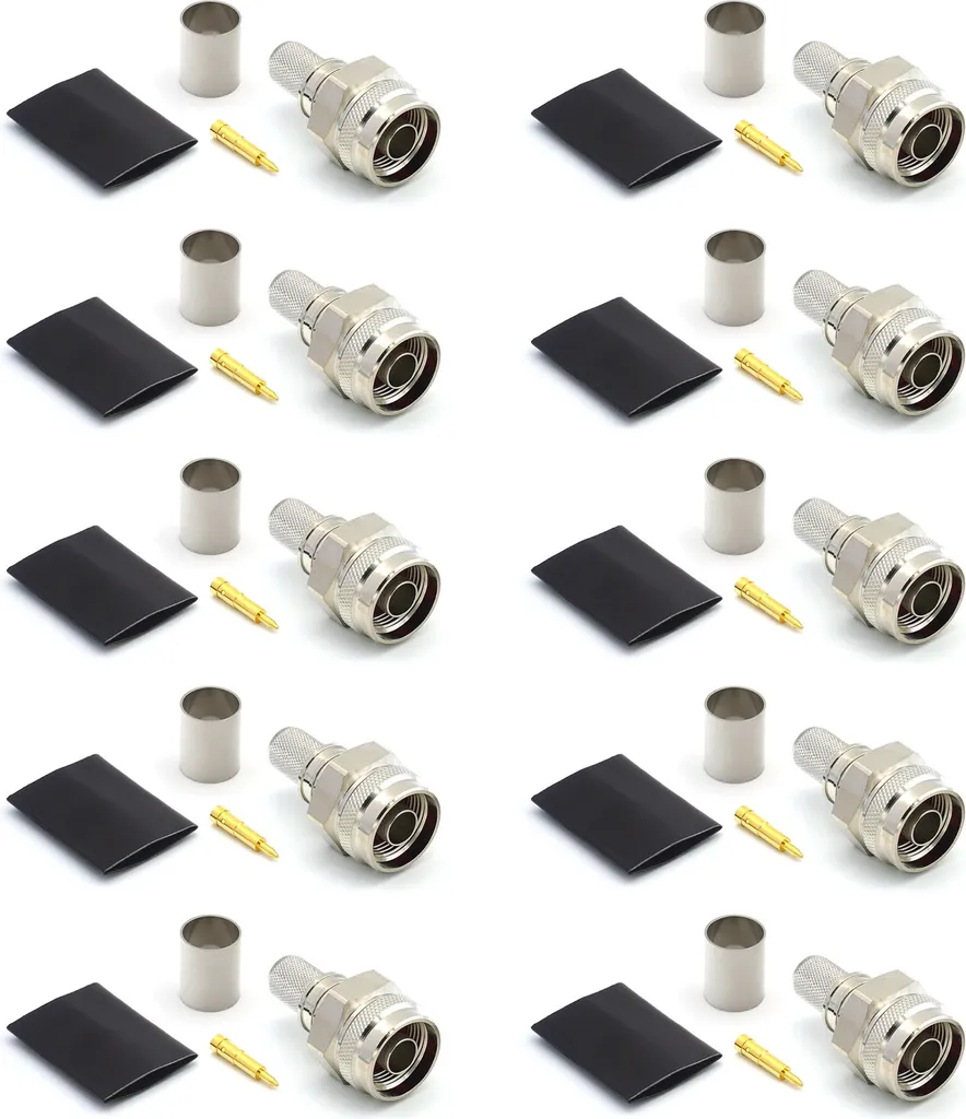 Kit 10 Connettori RF Tipo N Impermeabili IP67 per LMR400