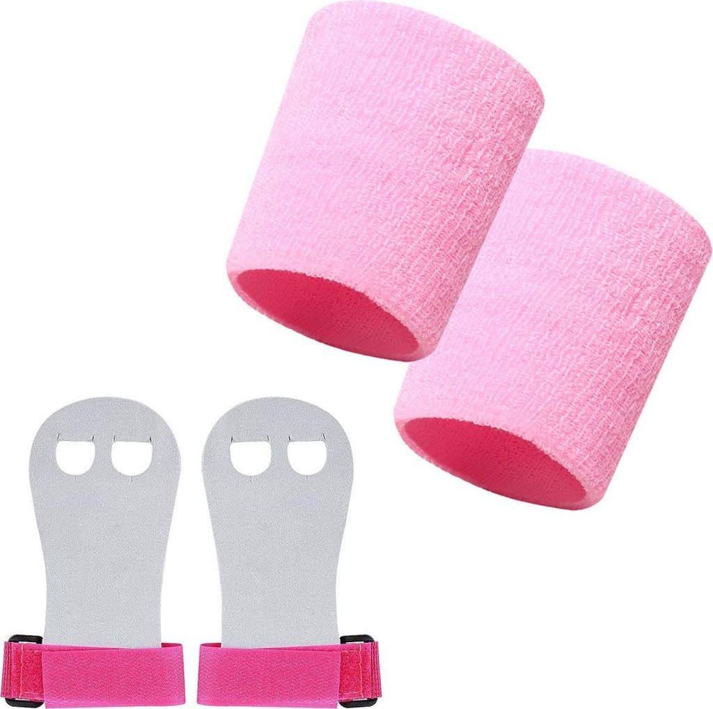 Gymnastikhandschuhe + 2 Armbänder – rosa