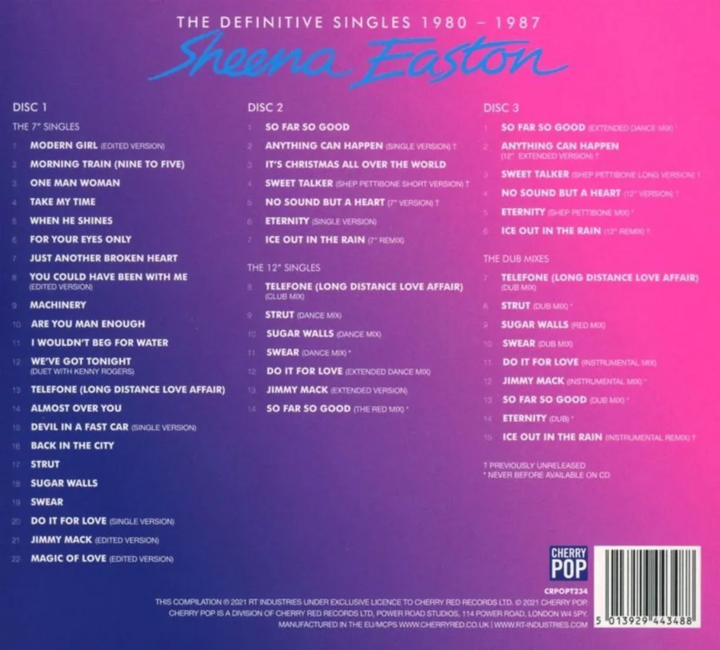 Compilation 3CD The Definitive Singles 1980-1987 en édition Digipak