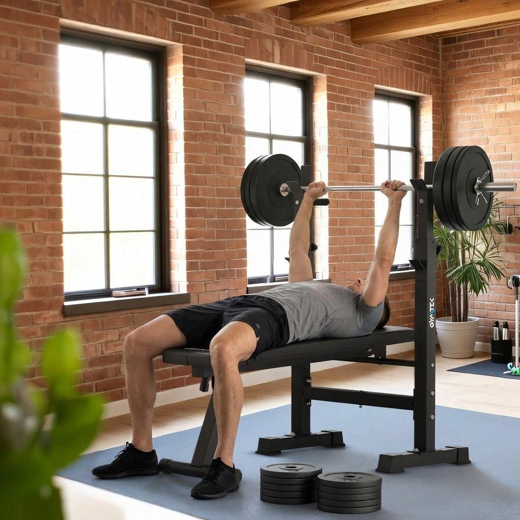 Banc De Musculation Pliable WilTec 230 Kg – 2en1 Incliné/plat Avec Porte-haltères Réglable