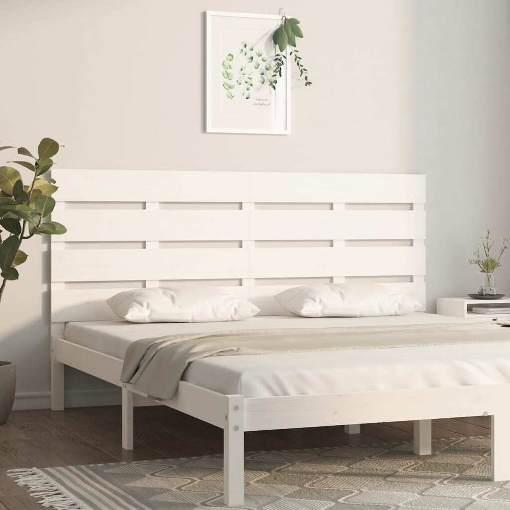 vidaXL Kopfteil Weiß 160x3x80 cm Massivholz Kiefer - Kopfteil - Kopfteile - Bettkopfteil - Holzkopfteil