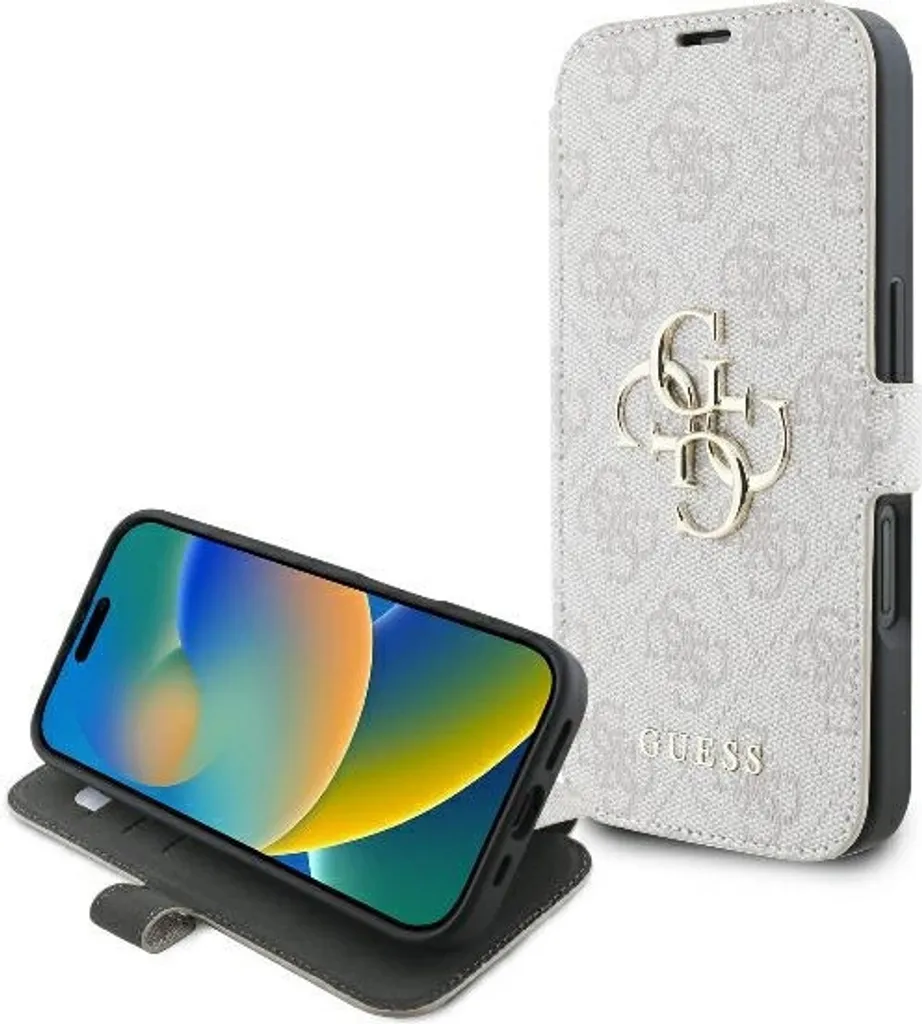 Idea Regalo: Custodia Guess iPhone 16 Plus Rosa 4G Metal Logo