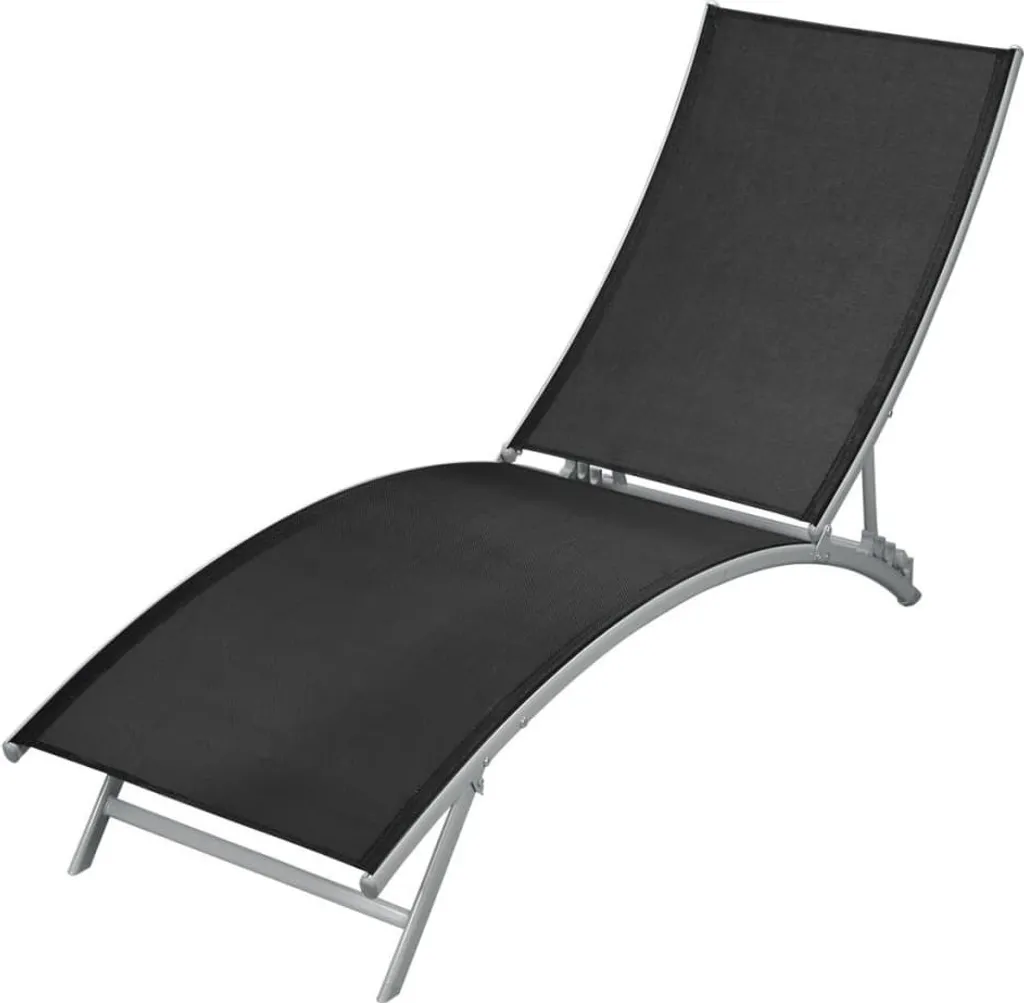 Lettino Campeggio vidaXL Acciaio Textilene Nero - Sdraio Portatile - 2