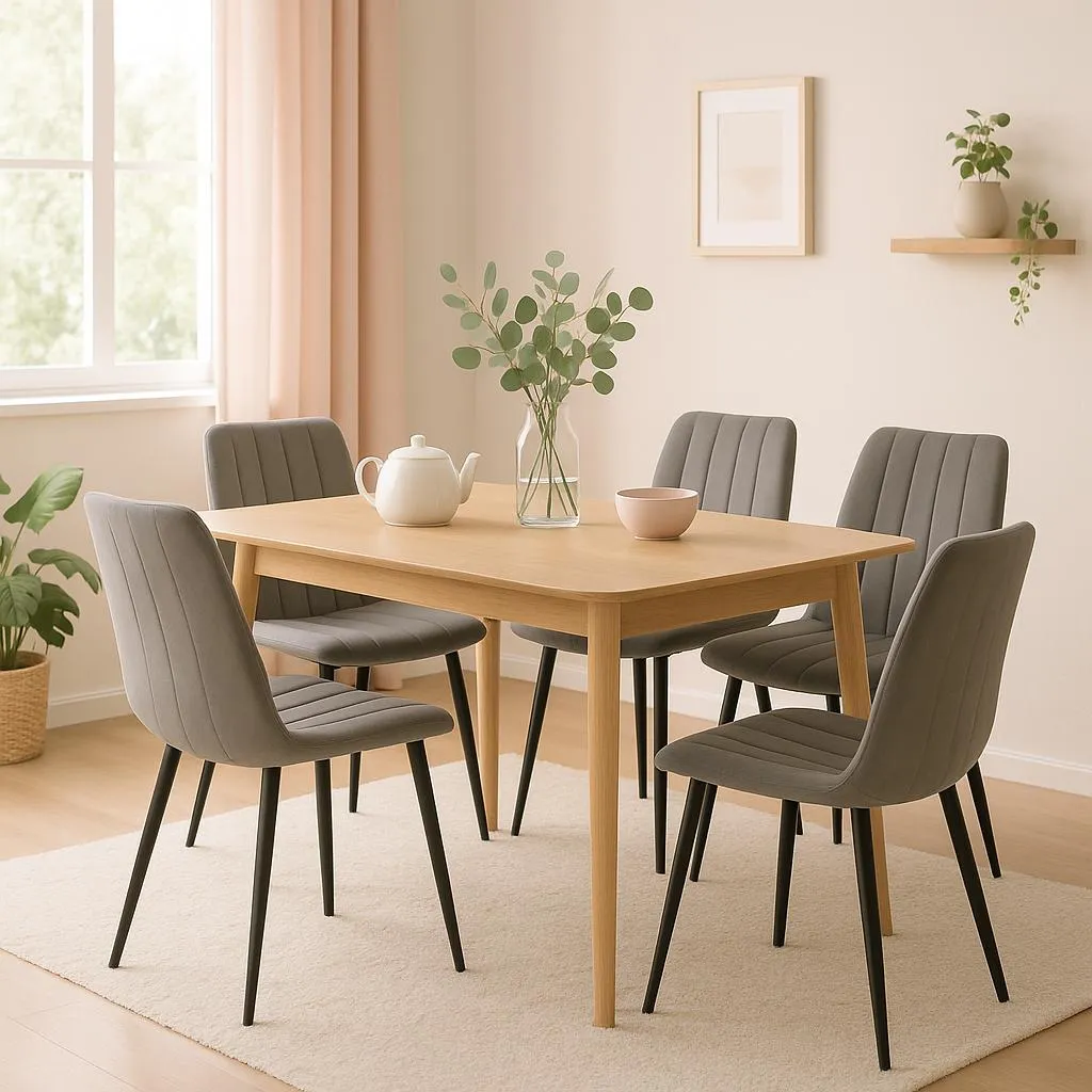 Chaise design moderne pour salle à manger et bureau élégant gris - 5