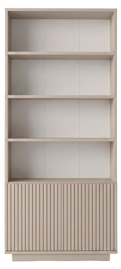 Bücherregal mit 2 Türen und 4 Ablagen - Beige - EROLYA Produktbild 