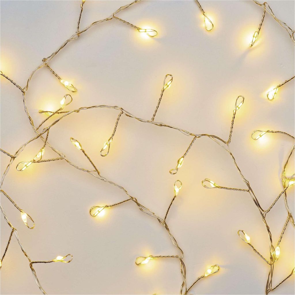 LED vánoční nano řetěz – ježek, 2,4 m, 3x AA, vnitřní, teplá bílá, časovač