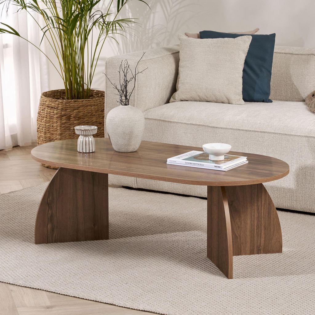Skye Decor, Melina - Venezia Walnut, Couchtisch, Nussbaum, 100% MELAMINBESCHICHTETE SPANNPLATTE, 120 x 60 x 40 cm