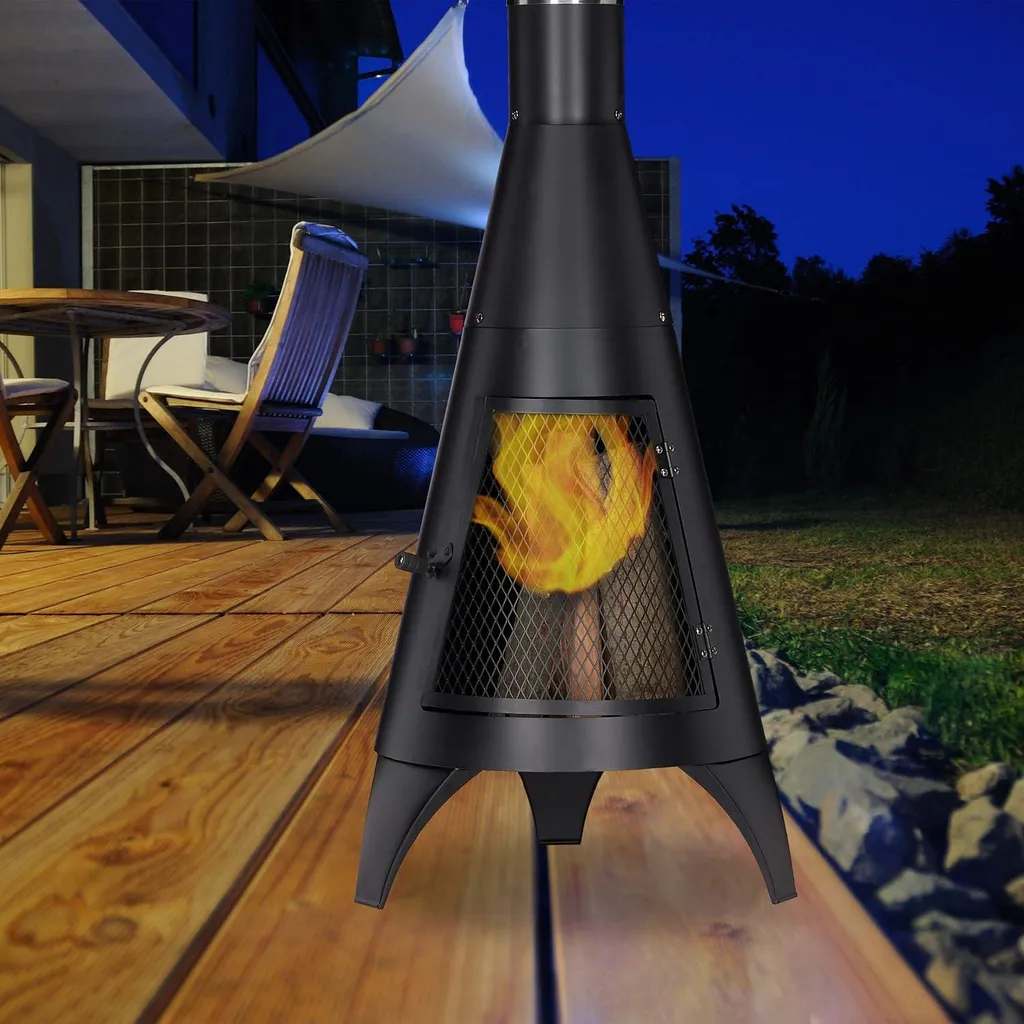 Relaxdays 10026550_0 Stufa da Esterno Nera - Caminetto Giardino Offerta - 7