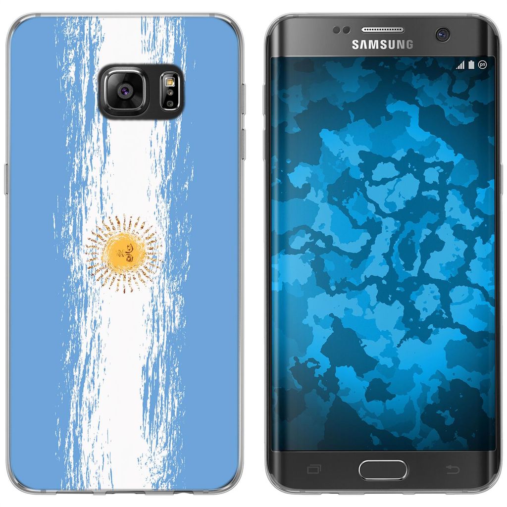 PhoneNatic Case kompatibel mit Samsung Galaxy S7 Edge Silikon-Hülle WM Argentinien M1