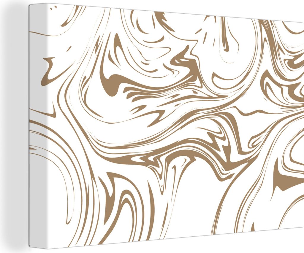 OneMillionCanvasses - Leinwandbilder - 140x90 cm, Marmor - Beige - Weiß, Wandbilder Kunstdruck Wanddekoration - Foto auf Leinwand - Gemälde auf...