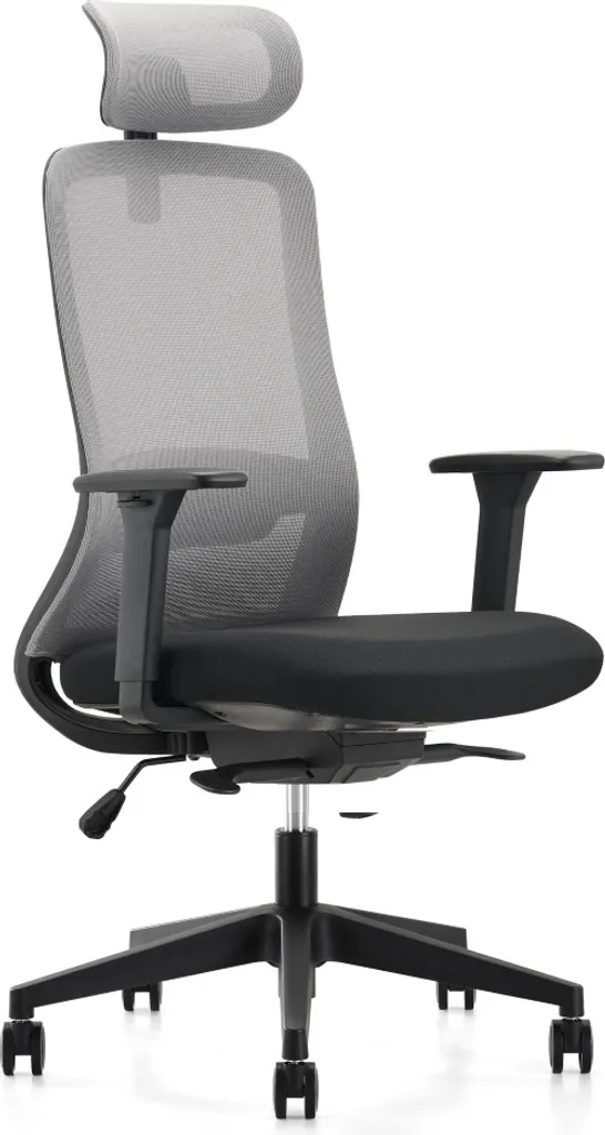 Chaise de Bureau Pivotante Molina avec Accoudoirs Réglables Grise