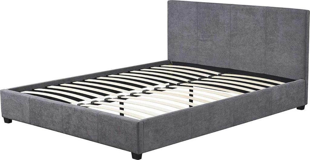 Doppelbett Romano - 140x200cm - mit Lattenrost - grau