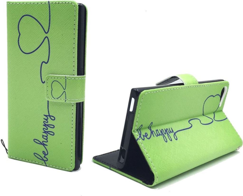 Handyhülle Tasche für Handy Wiko Highway Star Be Happy Grün