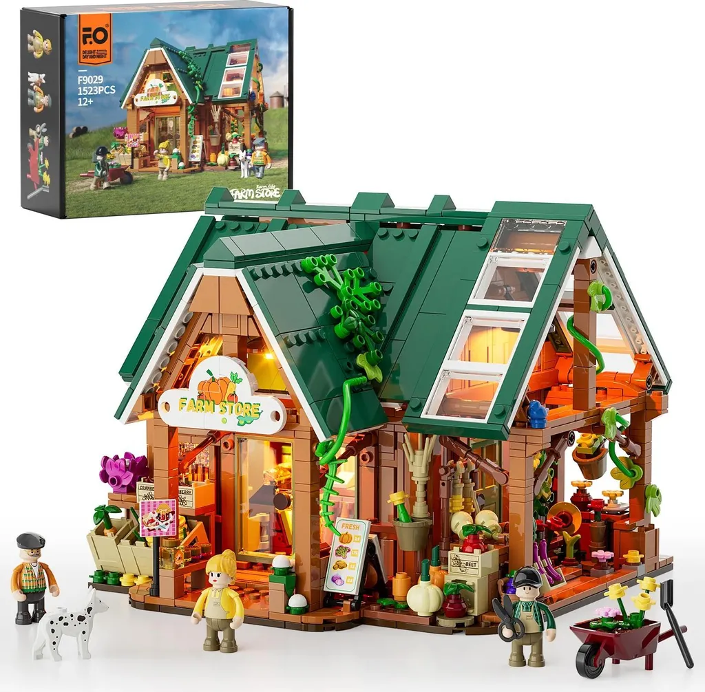 Diorama Marché à la Ferme FunWhole F09029 pour Décoration et Collection