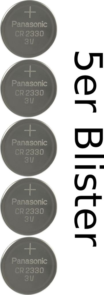 Panasonic 5er Blister CR 2330 Lithium Knopfzelle 3V CR2330 Produktbild 