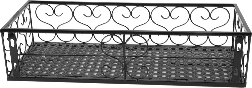 Support pot de fleurs robuste en fer forgé pour garde-corps de 2.5cm - 6