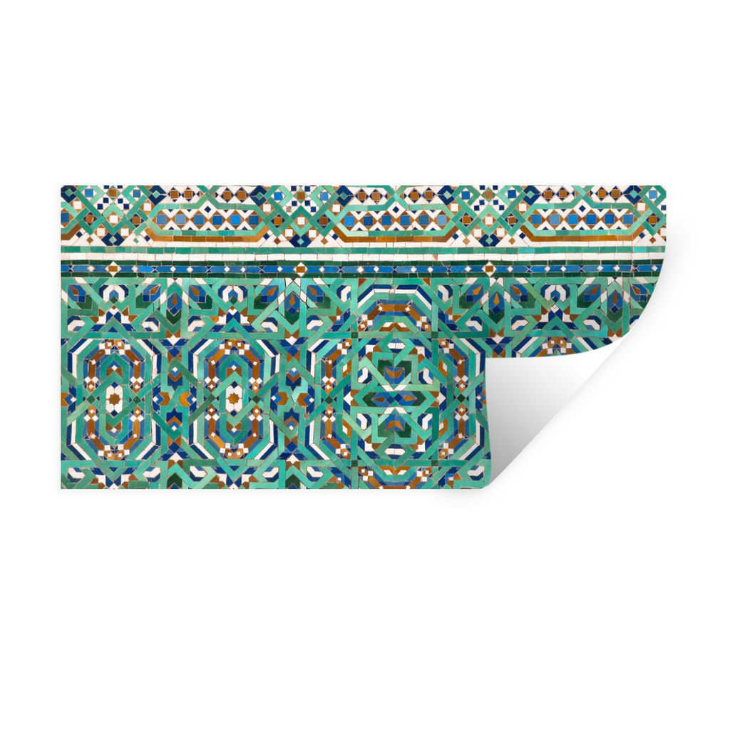 MuchoWow Wandtattoo Wandsticker Wandaufkleber Eine traditionelle marokkanische Mosaikdekoration 120x60 cm Selbstklebend und Repositionierbar - St...