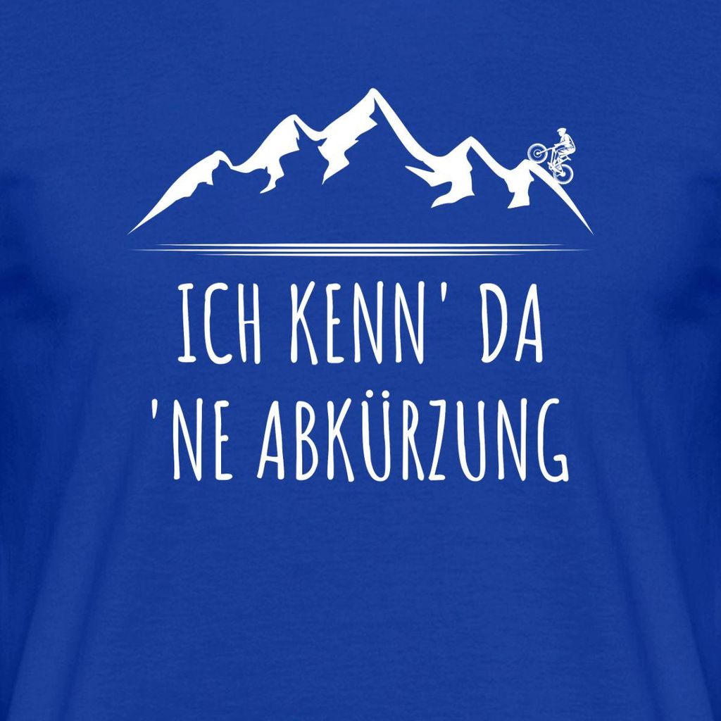 Spreadshirt Ich Kenn Da Ne Abkürzung Mountainbike Spruch MTB Männer T-Shirt, L, Dunkelblau