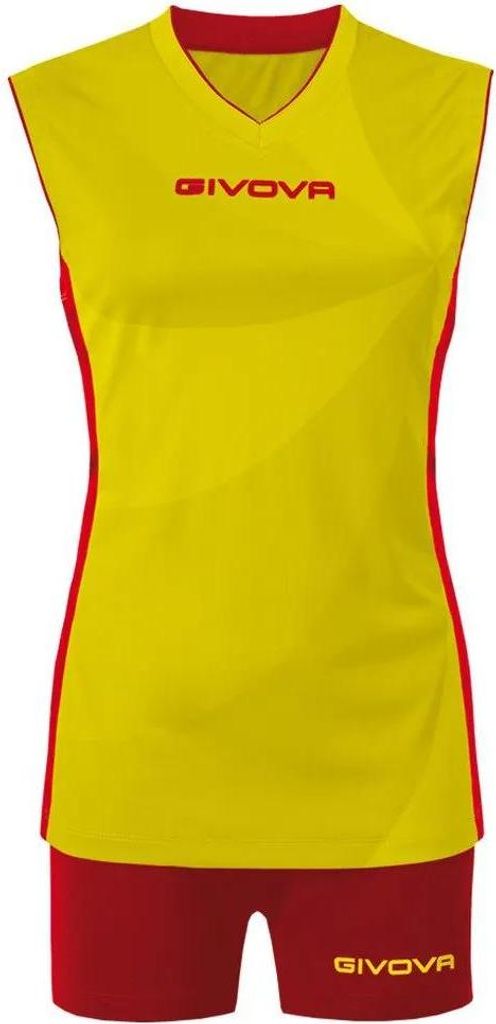 Givova Elica Set Ohne Ärmel Gelb,Rot XS Frau Gelb,Rot XS