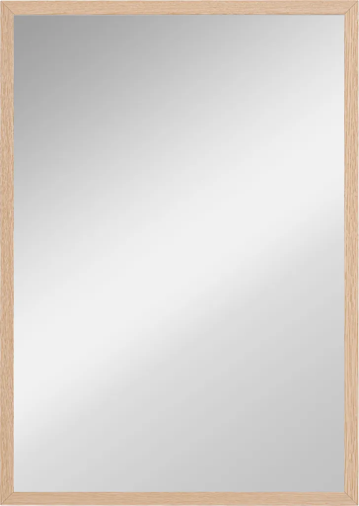 Grand Miroir Mural Cadre Bois Massif 50x70 cm Finition Naturelle pour la Maison