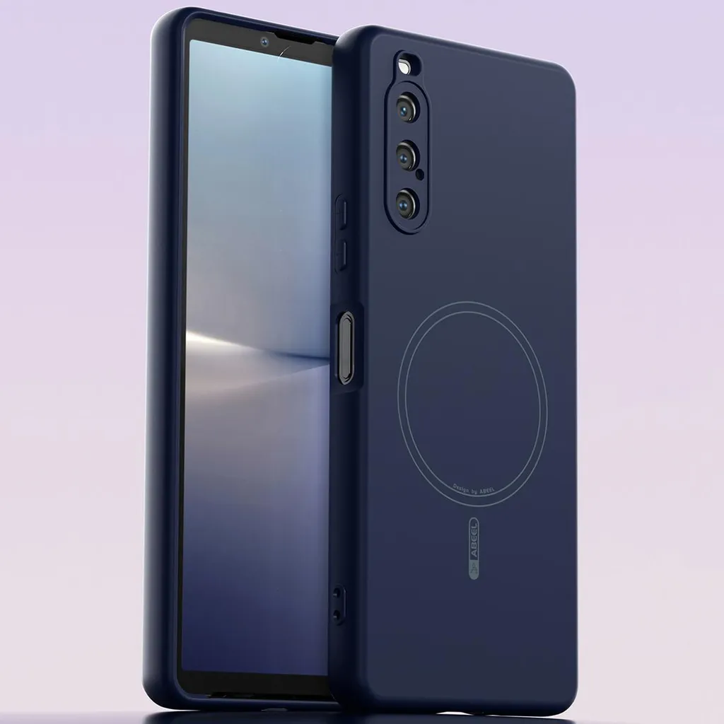 Cover Sony Xperia 10 V Silicone Antiurto Magnetica Blu Scuro Lavabile