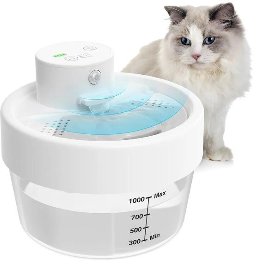 Fontaine à eau silencieuse 1L avec 3 modes de flux pour chat et chien