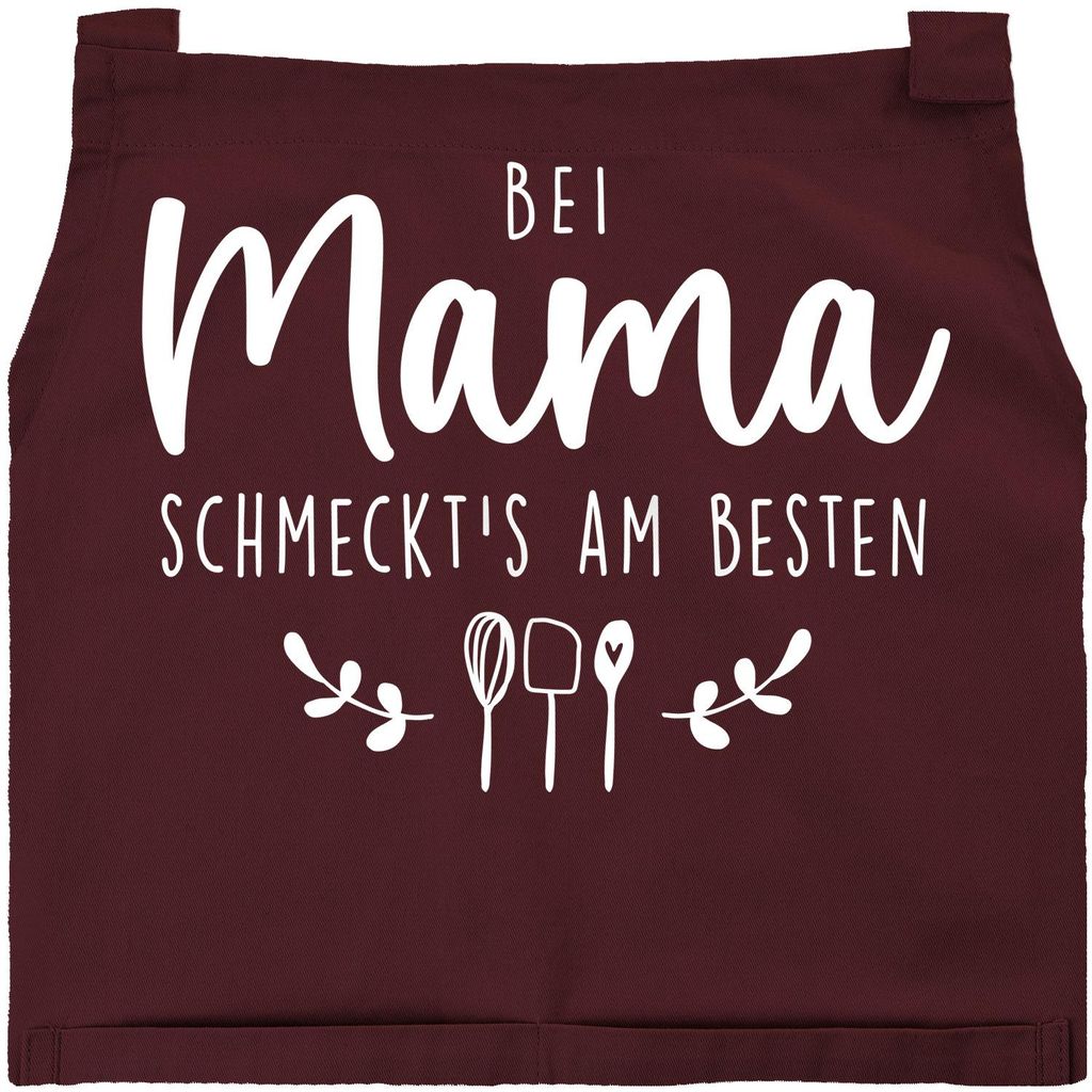 Kochschürze Damen mit Spruch Bei Mama schmeckts am besten Produktbild 