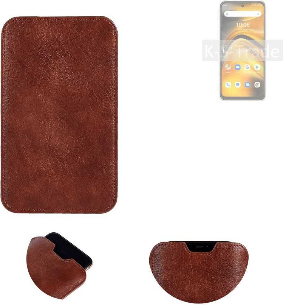 K-S-Trade Schutzhülle Handyhülle kompatibel mit UMIDIGI A13 Pro 5G Handytasche Kunstleder Sleeve in braun