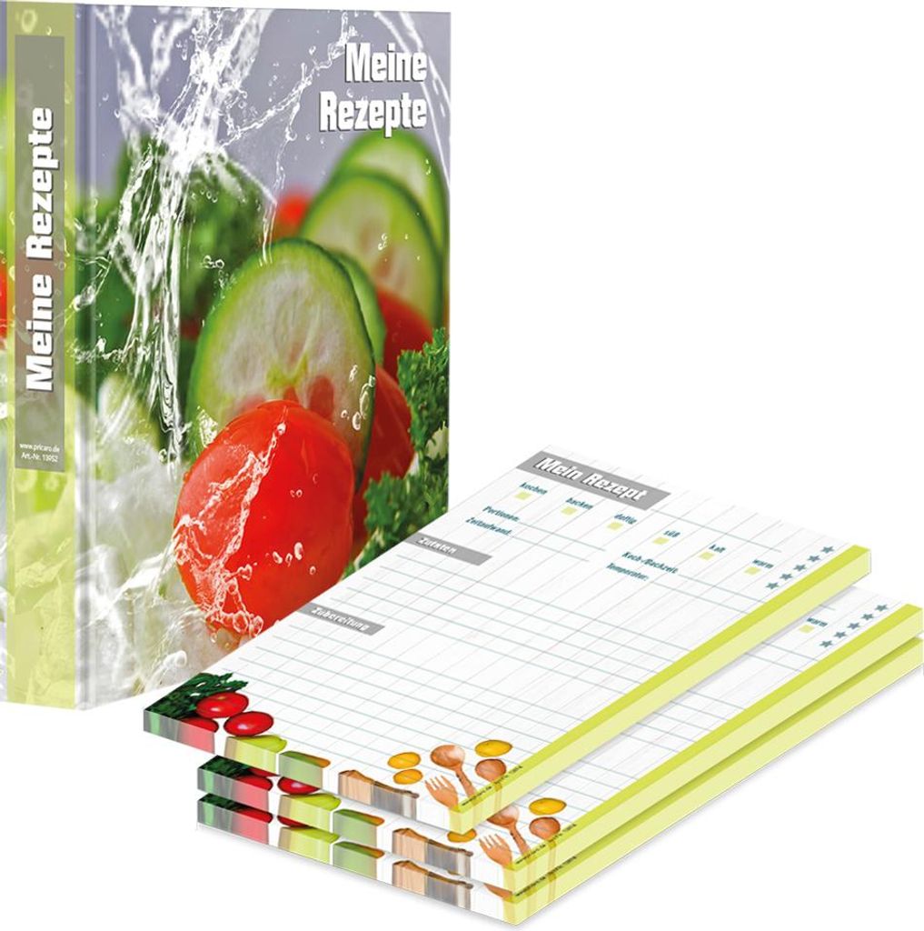 PRICARO Rezeptordner mit Rezeptblock "Frisches Gemüse", A5