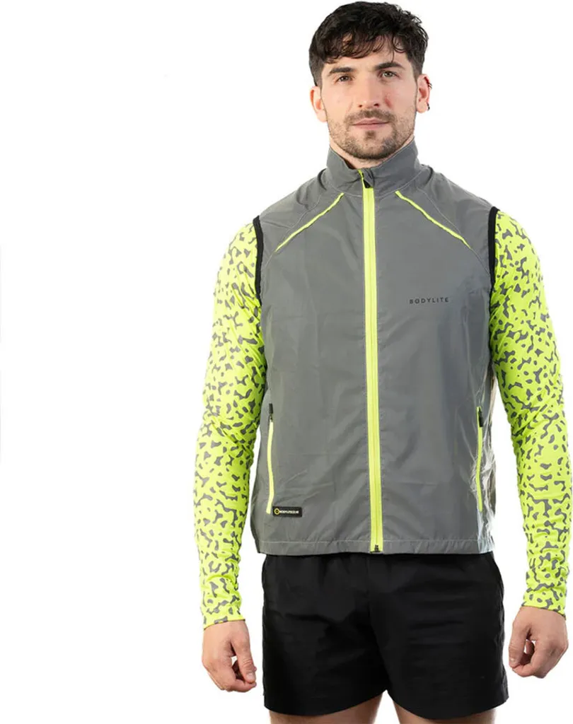 Bodylite Gear Veste Réfléchissante Grise M pour Course à Pied Homme