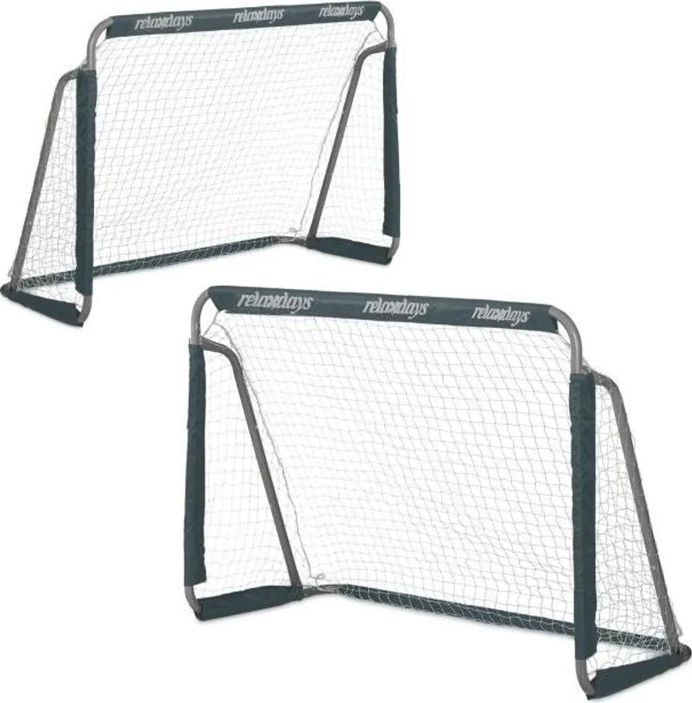 Buts de football gris durables par 2 - Cages de foot stables et amovibles