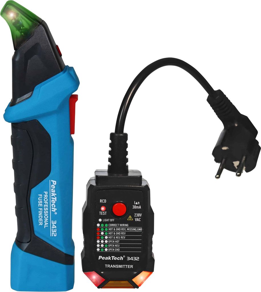 A fuse finder and transmitter set for electrical testing.