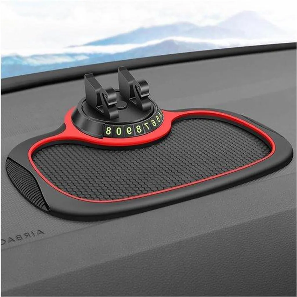 Tapis antidérapant rouge pour voiture : fini les chutes de téléphone