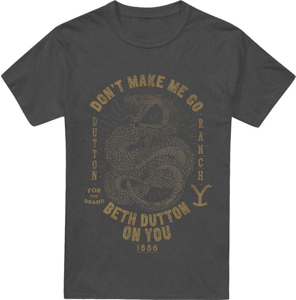 Yellowstone - T-Shirt für Herren/Damen Uni TV18076 (XL) (Holzkohle)