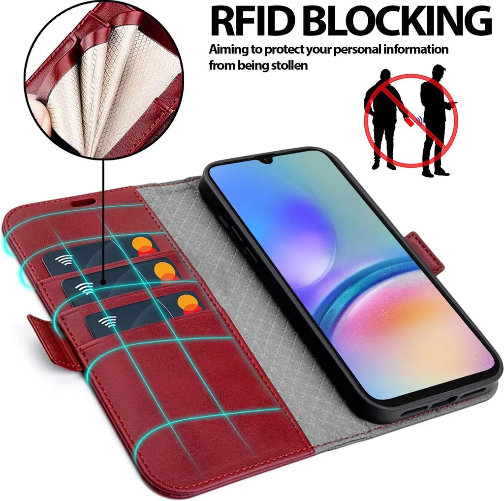 Custodia Flip per Samsung Galaxy A35 5G - Cover a Libro Rossa Antiurto - 4