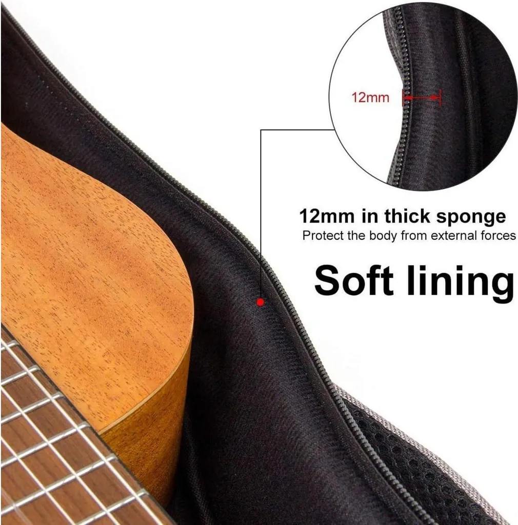 Housse Ukulélé 26 Pouces Tenor avec Double Sangle et 3 Médiators Offerts - 7