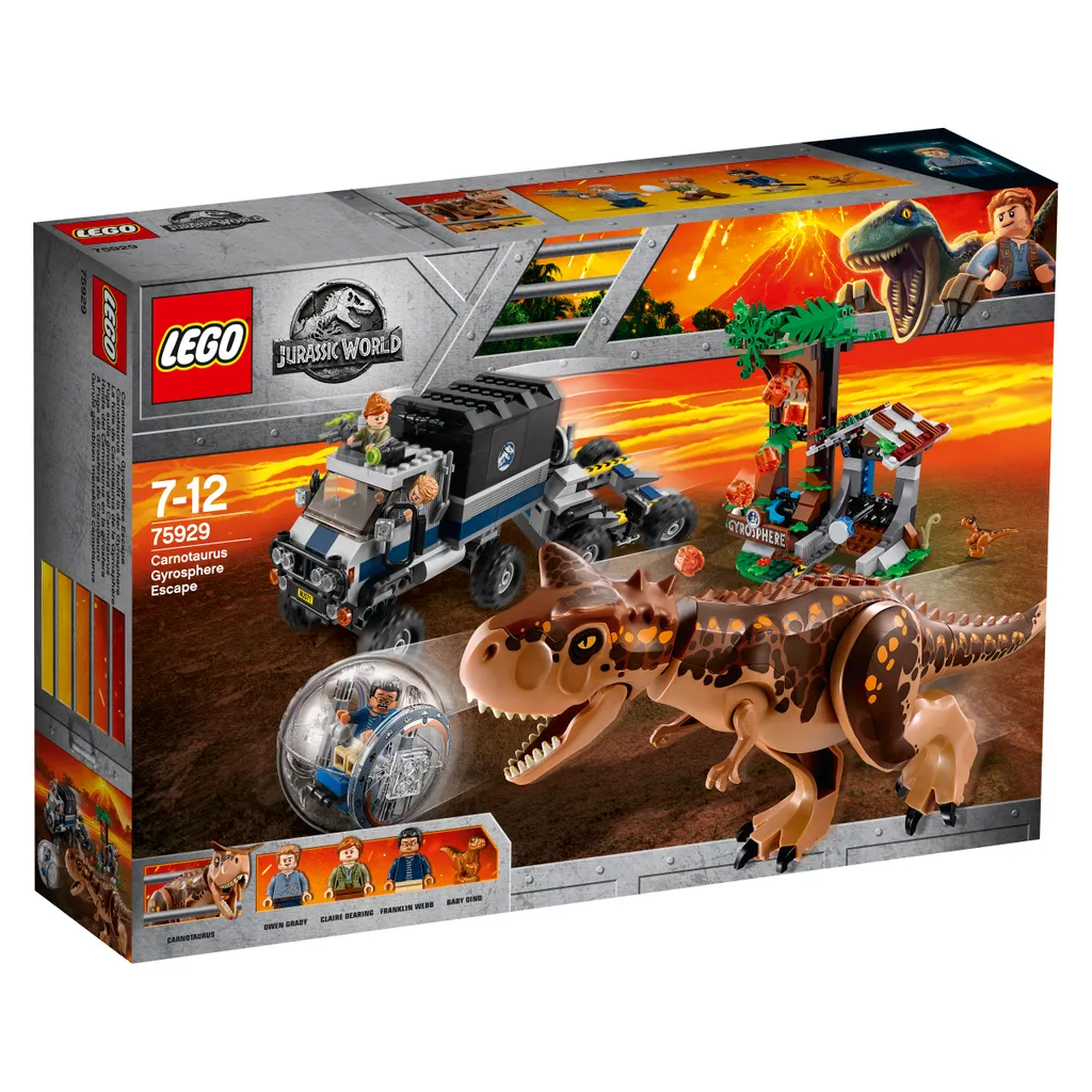 Jeu de construction LEGO 75929 Carnotaurus et sa gyrosphère de survie