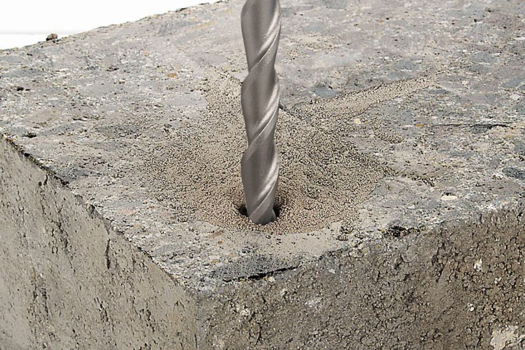 wolfcraft GmbH 1 Hammer-Schlagbohrer Standard, Bohrer, Hammer drill bit, 6 mm, 210 mm, Künstlicher Stein, Beton, Naturstein, 15 cm
