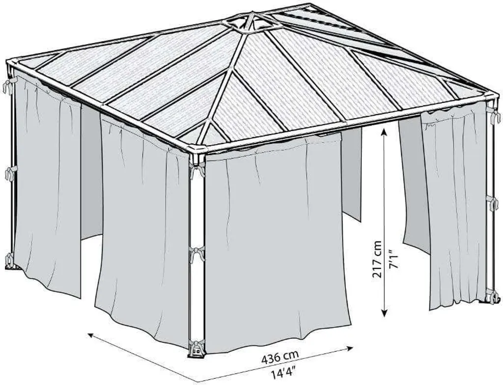 Rideaux de jardin pour tonnelle Martinique Canopia - Protection et intimité